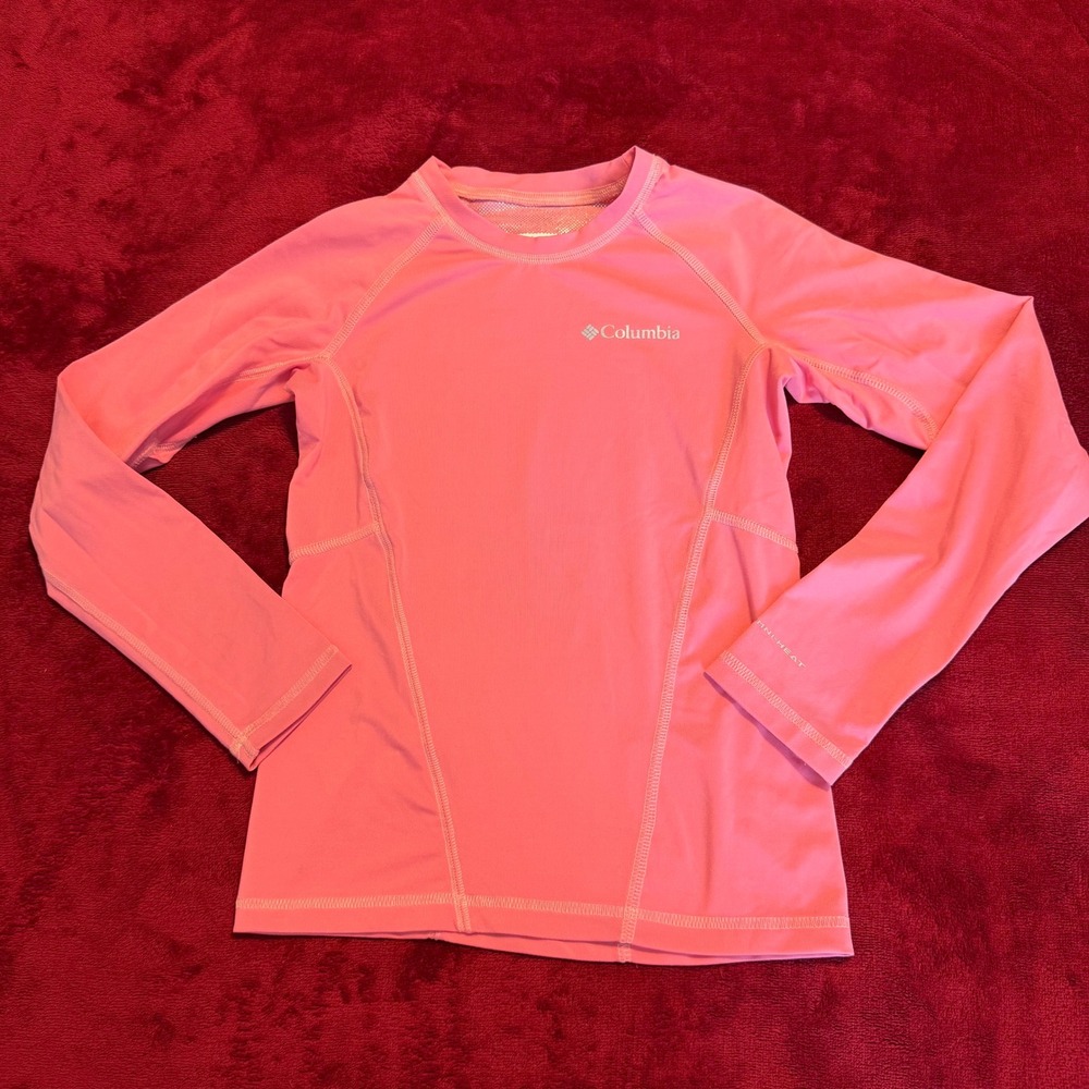 Columbia Girls Omni-Heat Base Layer Long Sleeve Shirt Pink Size Small 8‎